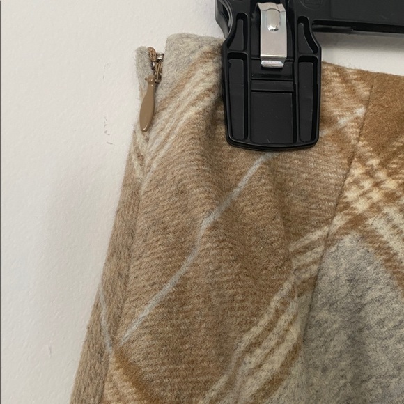 Ann Taylor vintage beige wool plaid pencil skirt size 2 - Picture 6 of 11